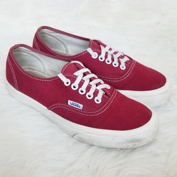 vans authentic dark red